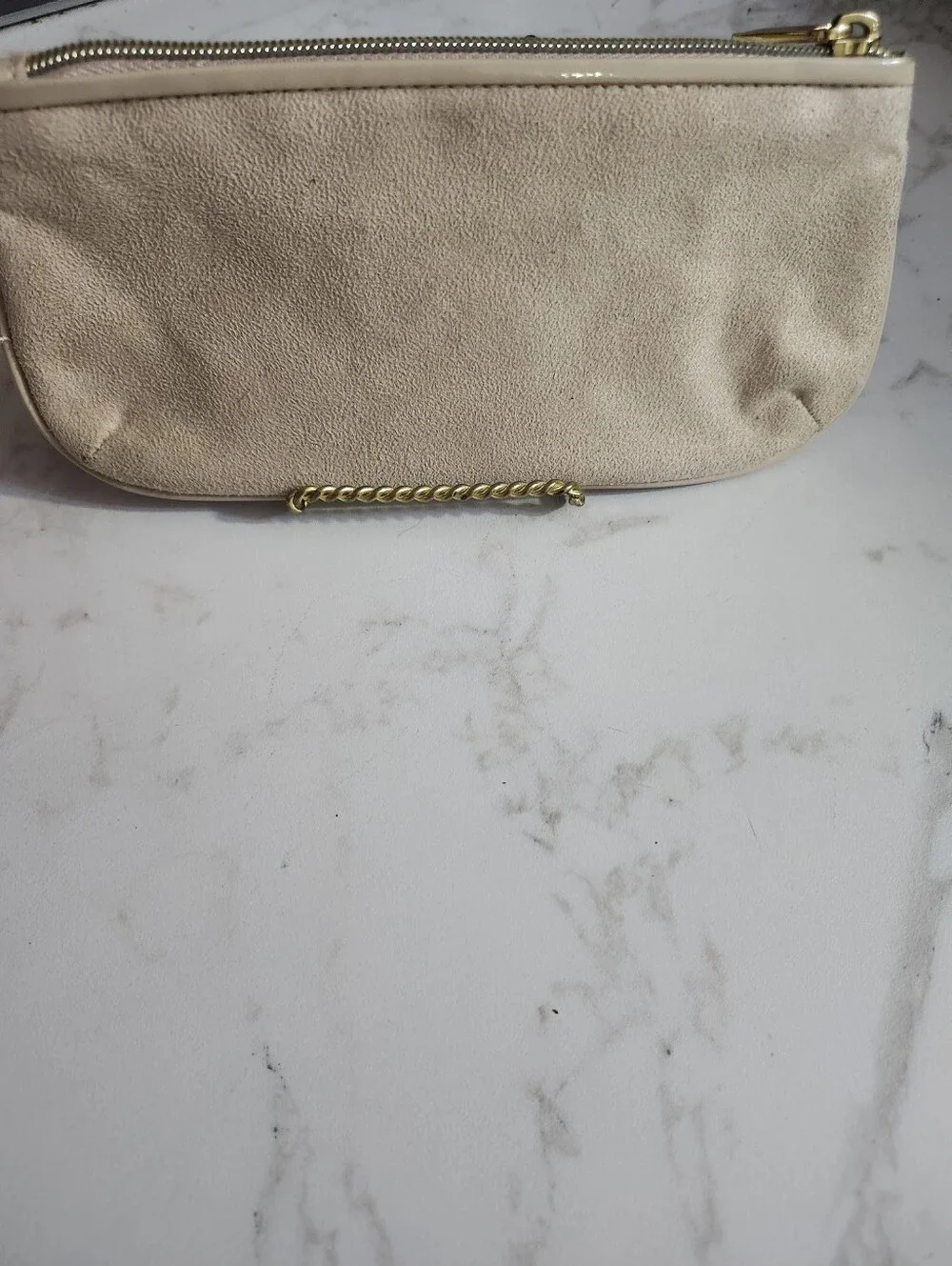 Michael Kors Faux Suede Cosmetic Bag / Pencil Case